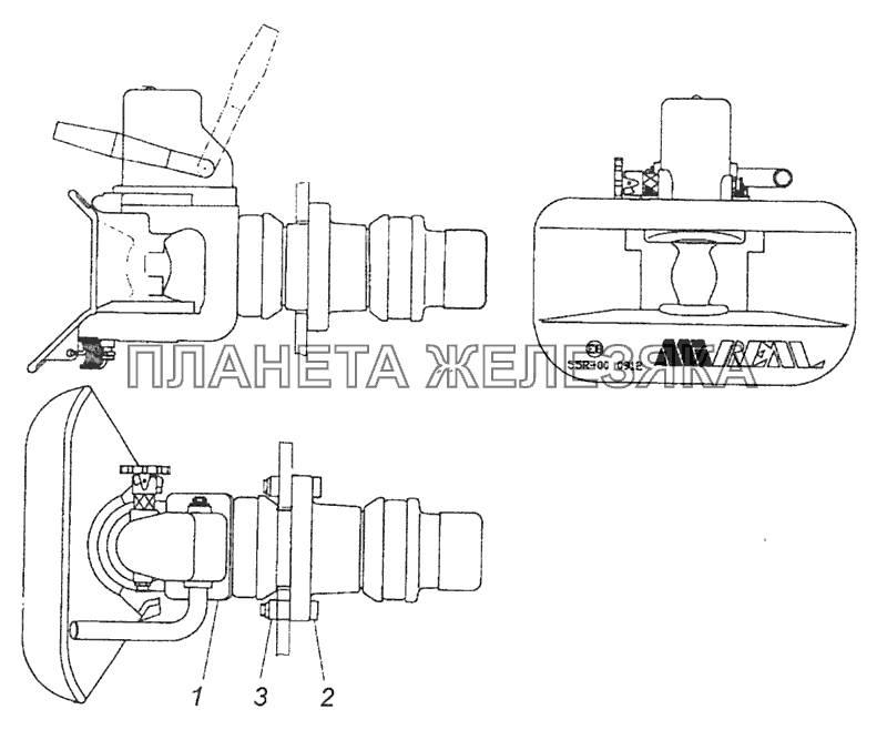 65117-2707001 Установка тягово-сцепного устройства КамАЗ-65115 (Евро-3) 65117-2707001 Установка тягово-сцепного устройства КамАЗ-65115 (Евро-3)