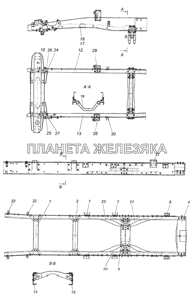 65115-2800010-41 Рама КамАЗ-65115 (Евро-3)