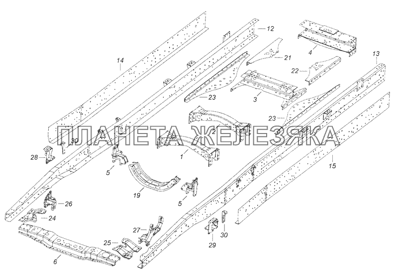 65115-2800010-55 Рама КамАЗ-65115 (Евро-3)