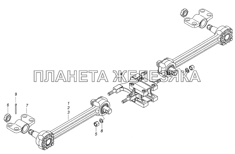 5320-2919080 Штанги реактивные с кронштейном и рычагами КамАЗ-65115 (Евро-3)