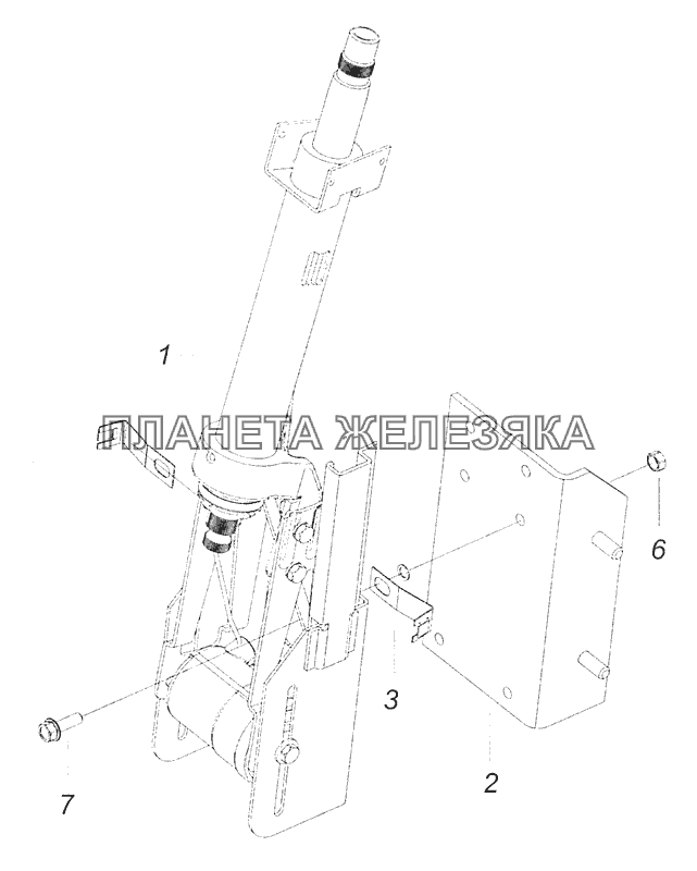 6520-3444075-19 Колонка рулевого управления с кронштейном КамАЗ-65115 (Евро-3)