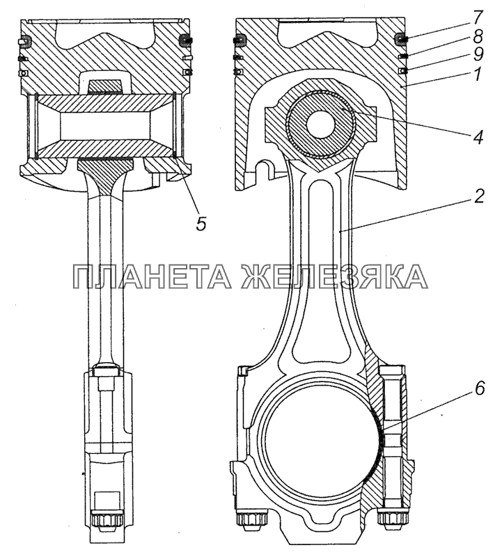 740.60-1004010-40 Поршень с шатуном и кольцами КамАЗ-65115 (Евро-3)