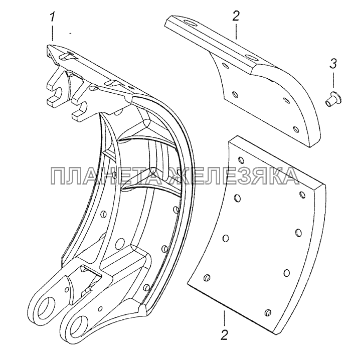 53229-3501090-40 Колодка тормоза с накладками КамАЗ-65115 (Евро-3)