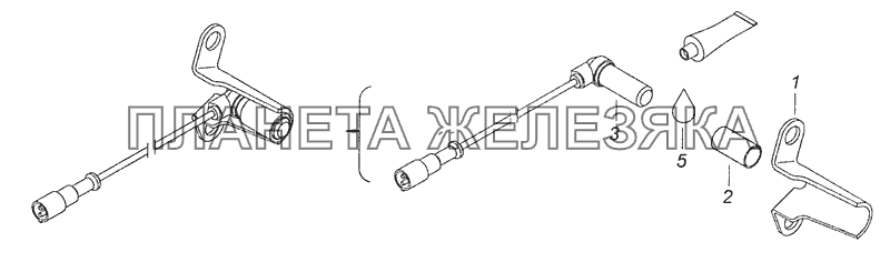 53205-3541110 Датчик скорости с кронштейном КамАЗ-65115 (Евро-3) 53205-3541110 Датчик скорости с кронштейном КамАЗ-65115 (Евро-3)