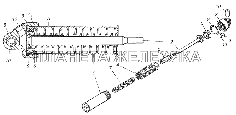 100-3570210 Цилиндр управления заслонкой в сборе КамАЗ-65115 (Евро-3)