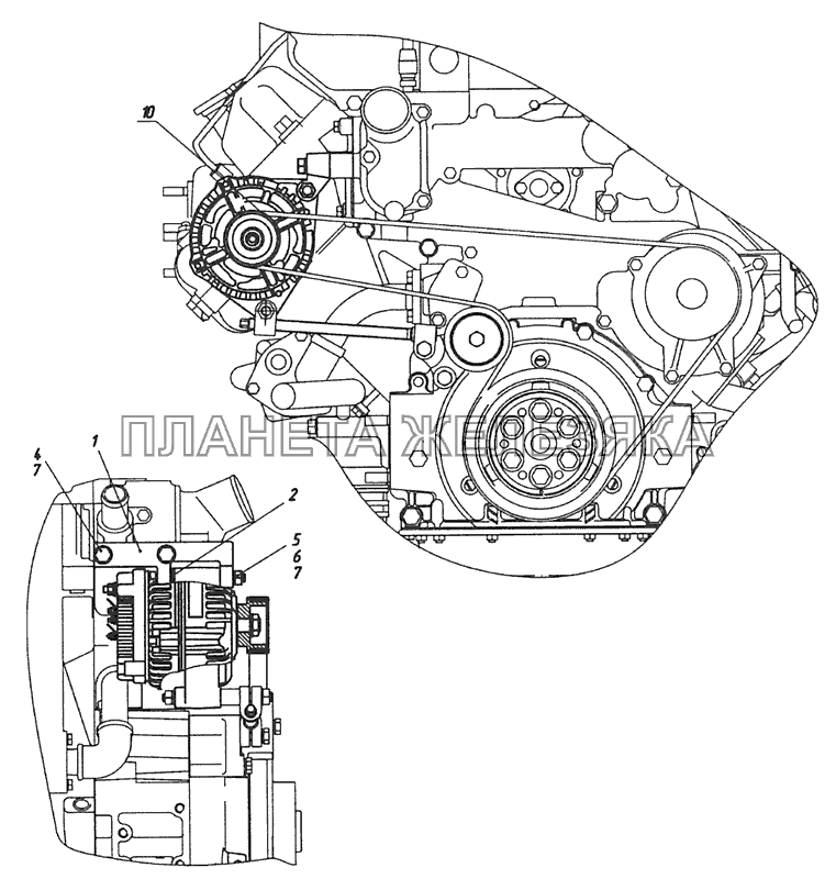 740.60-3701001-30 Установка генератора КамАЗ-65115 (Евро-3)