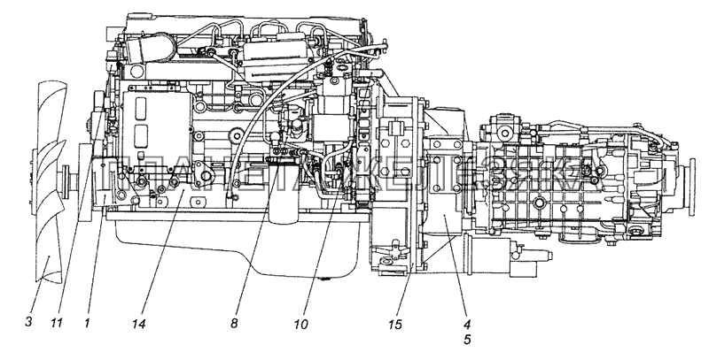 65115-1000252-18 Агрегат силовой, укомплектованный для установки на автомобиль КамАЗ-65115 (Евро-3)