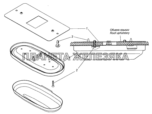 53205-3714001-10 Установка плафонов КамАЗ-65115 (Евро-3)