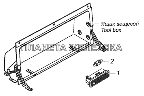 53205-3714003 Установка плафона освещения вещевого ящика КамАЗ-65115 (Евро-3)