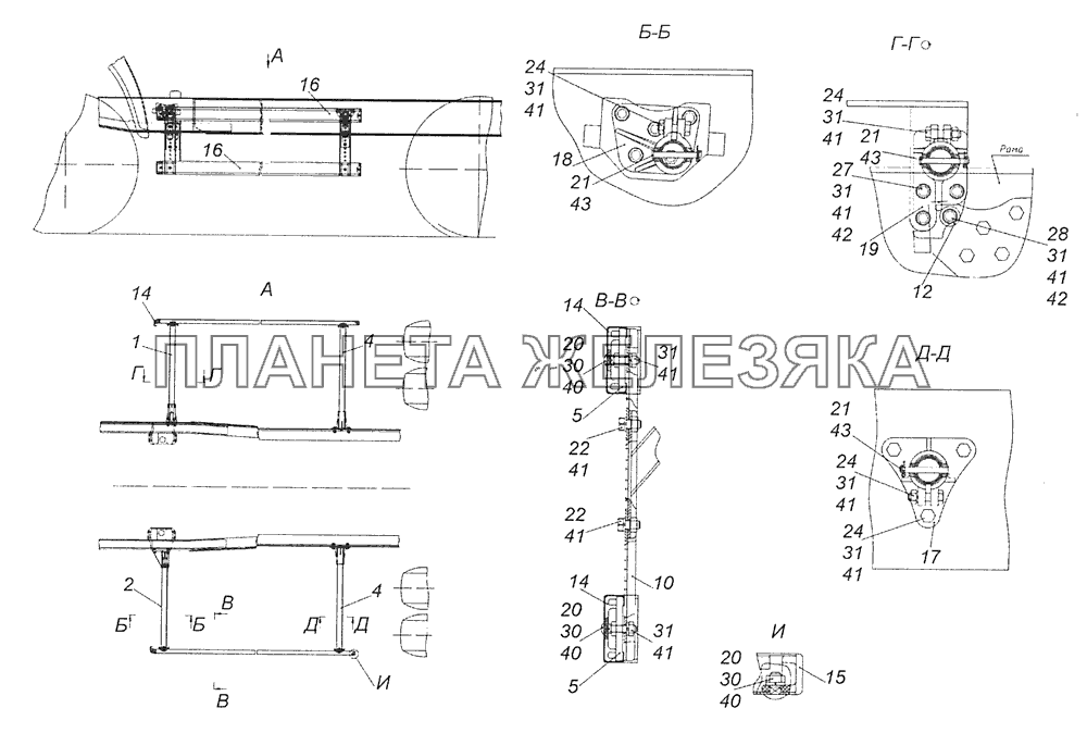 53205-8410003-23 Установка боковой защиты КамАЗ-65115 (Евро-3)