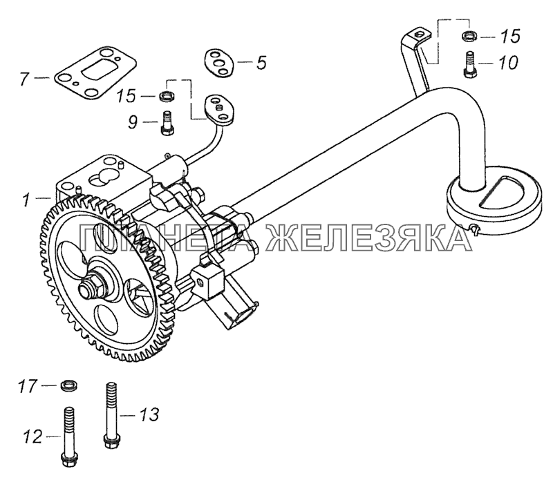 740.11-1011001 Установка масляного насоса КамАЗ-65115 (Евро-3)
