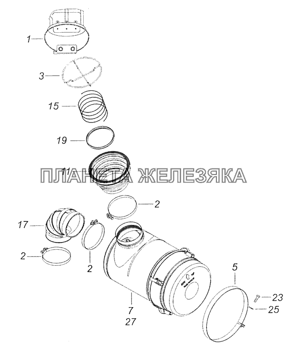 6520-1109001-30 Установка воздушного фильтра КамАЗ-65115 (Евро-3) 6520-1109001-30 Установка воздушного фильтра КамАЗ-65115 (Евро-3)