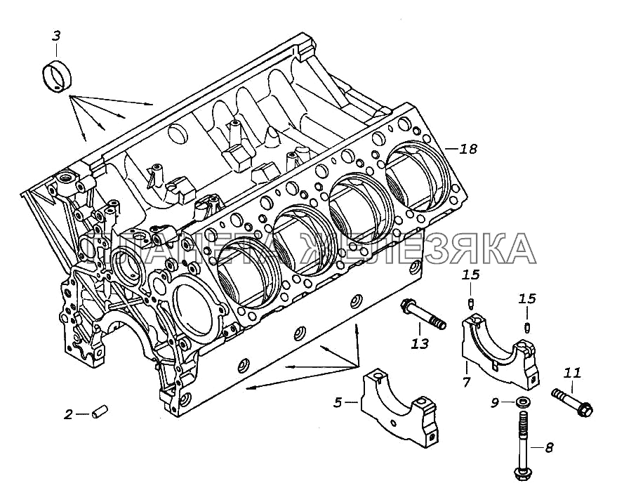 Блок цилиндров в сборе КамАЗ-65116