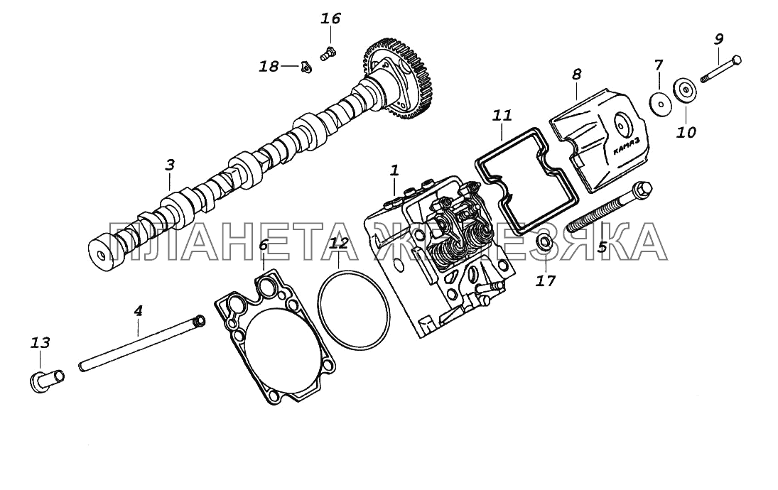 Установка газораспределительного механизма КамАЗ-65116