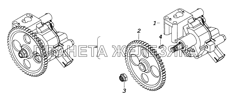Масляный насос с шестерней КамАЗ-65116
