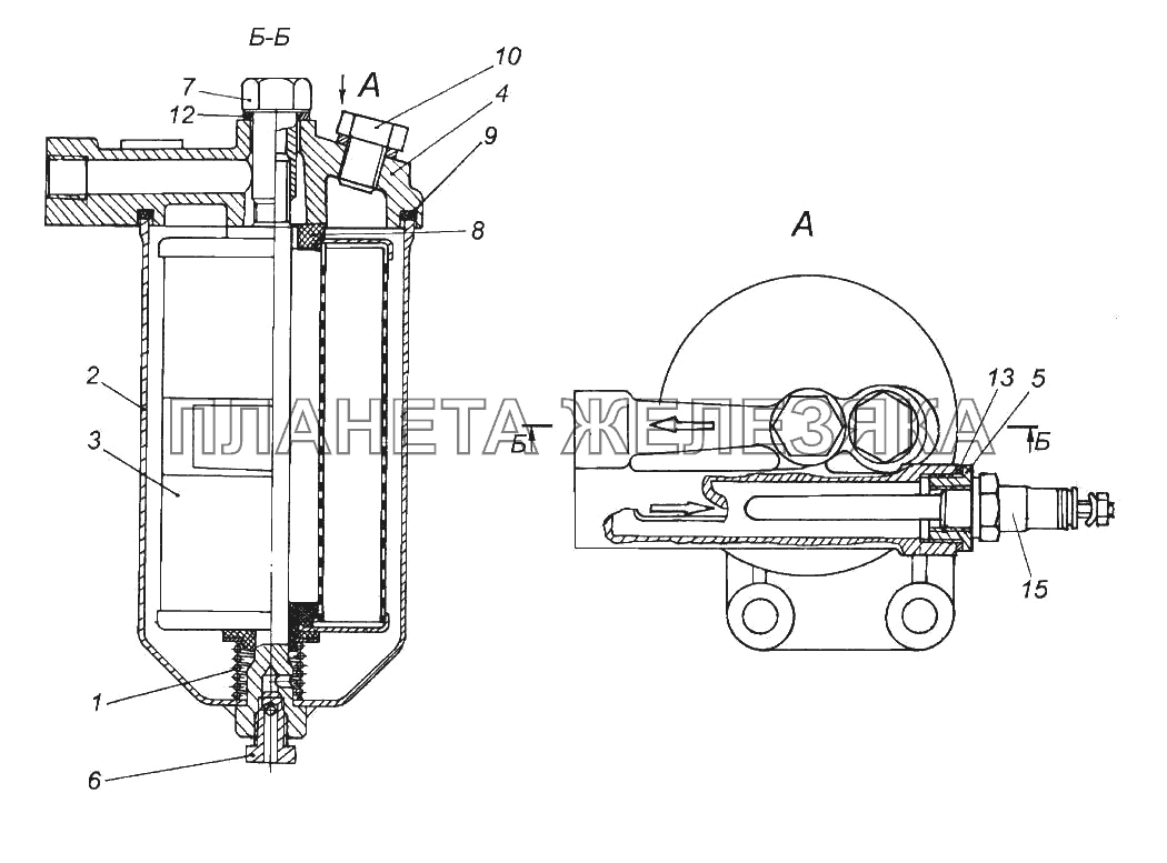 Фильтр тонкой очистки топлива жидкостного подогревателя КамАЗ-65116