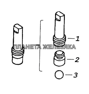 Пробка с шариком и держателем КамАЗ-65116
