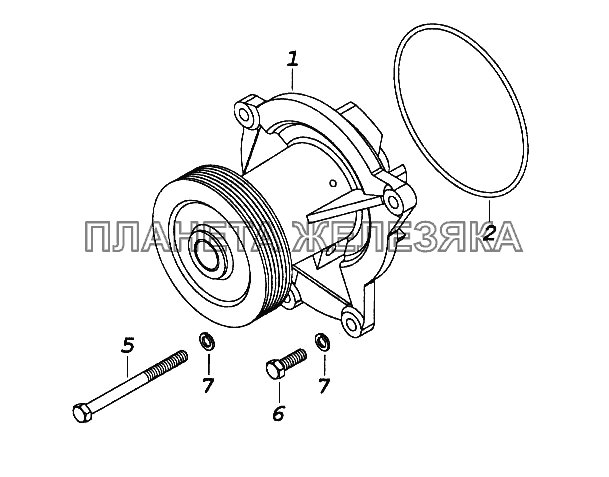Установка водяного насоса КамАЗ-65116