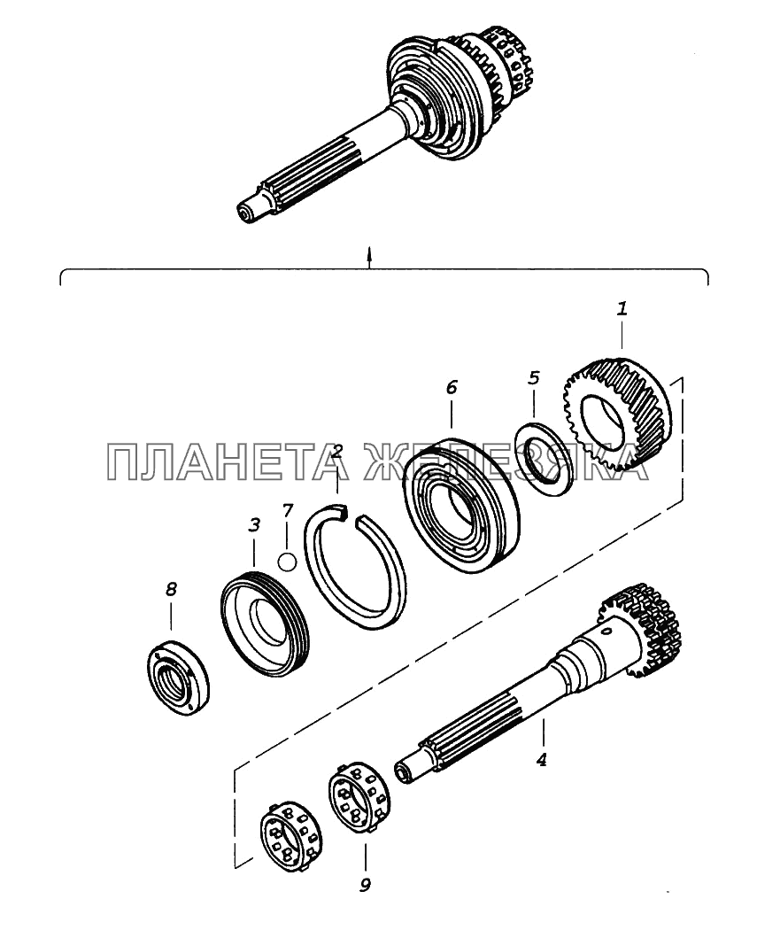 Вал первичный делителя передач КамАЗ-65116