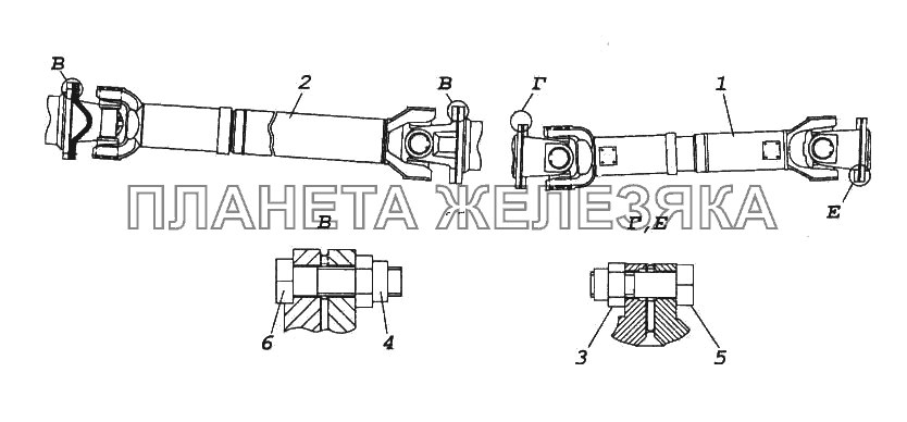 Установка карданных валов КамАЗ-65116