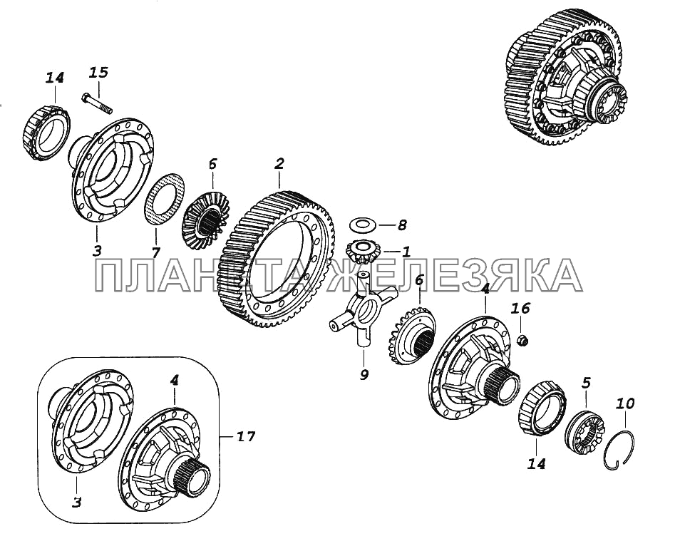 Дифференциал заднего моста КамАЗ-65116