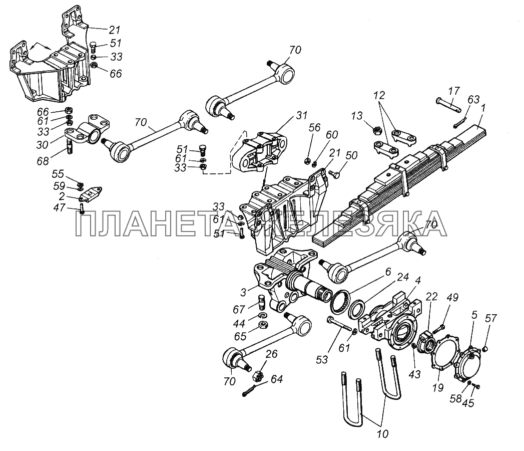 Установка задней подвески КамАЗ-65116