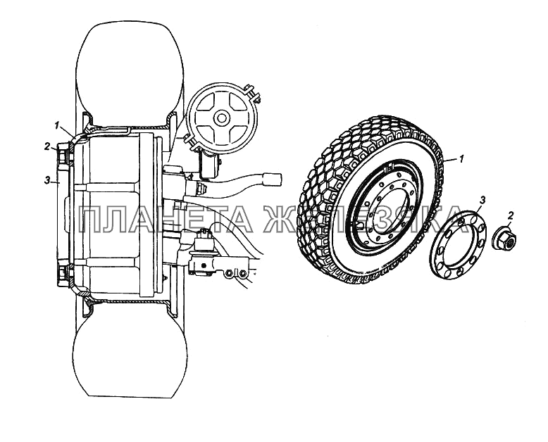 Установка передних стальных колес КамАЗ-65116