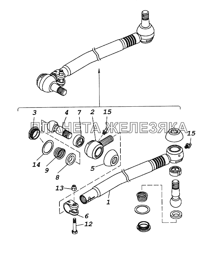 Тяга сошки рулевого управления КамАЗ-65116