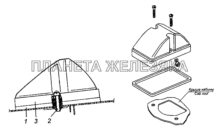 Установка габаритных фонарей КамАЗ-65116