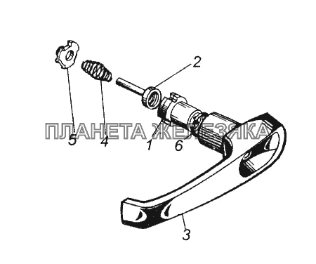 Ручка двери наружная в сборе КамАЗ-65116