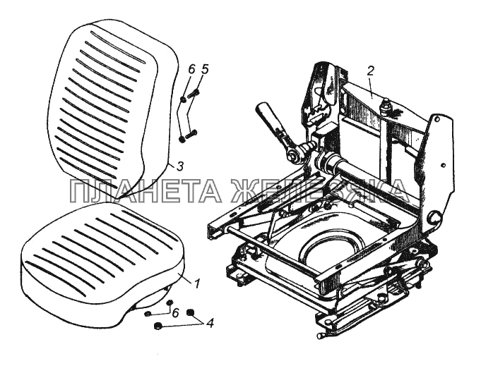 Сиденье водителя КамАЗ-65116
