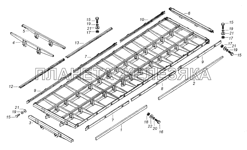 Каркас основания платформы КамАЗ-65116