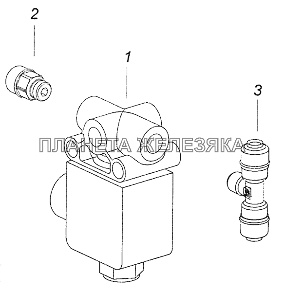 6520-3570010 Электромагнитный клапан с фитингами КамАЗ-6520 (Euro-4)