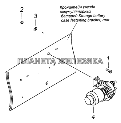 6540-3737001 Установка выключателя массы КамАЗ-6520 (Euro-4)