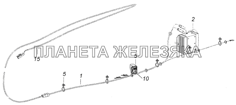 4308-7900020 Радиооборудование. Расположение на кабине КамАЗ-6520 (Euro-4)