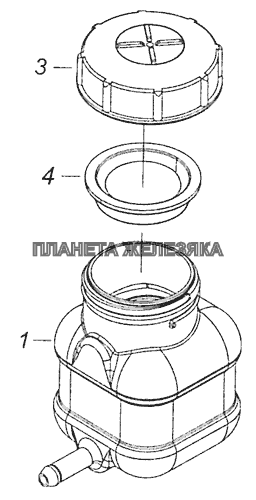 5320-1602560 Бачок главного цилиндра привода сцепления КамАЗ-6520 (Euro-4)