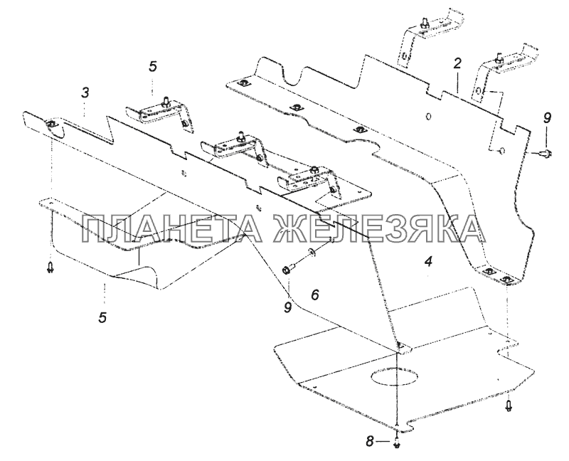 6520-1080010-30 Капотирование нижнее моторного отсека КамАЗ-6520 (Euro-4)