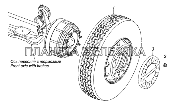 65205-3101002 Установка передних колес КамАЗ-6520 (Euro-4)