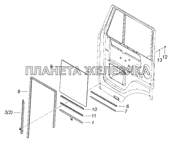 65115-6110005 Установка опускных стекол КамАЗ-6520 (Euro-4)