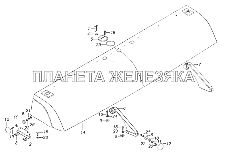 53205-8415002 Установка аэродинамического козырька КамАЗ-6520 (Euro-4)