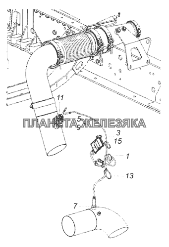 6520-1208020-10 Установка датчиков и форсунки КамАЗ-6520 (Euro-4)