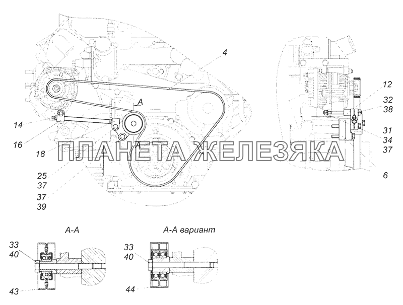 740.65-1307500 Установка привода агрегатов переднего КамАЗ-6520 (Euro-4)