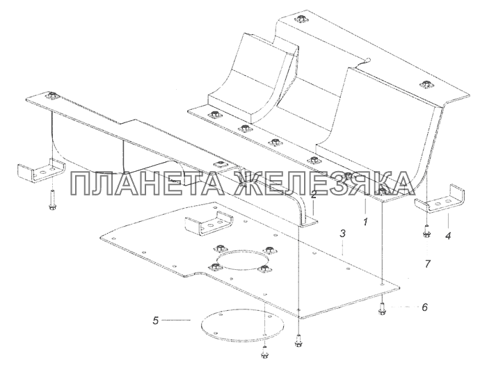 6520-1580004 Установка шумоизоляционного экрана КПП КамАЗ-6520 (Euro-4)