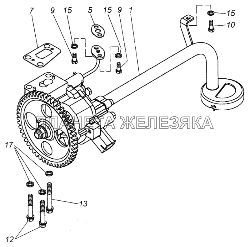 Установка масляного насоса КамАЗ-6520