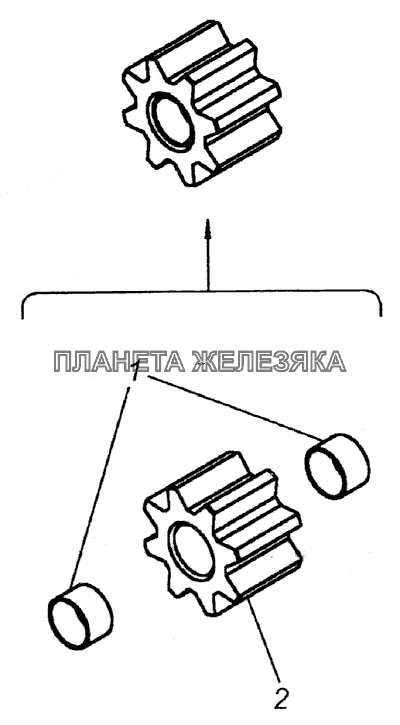 Шестерня ведомая масляного насоса КамАЗ-6520