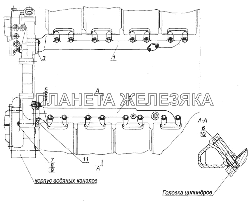 Установка водяных труб КамАЗ-6520