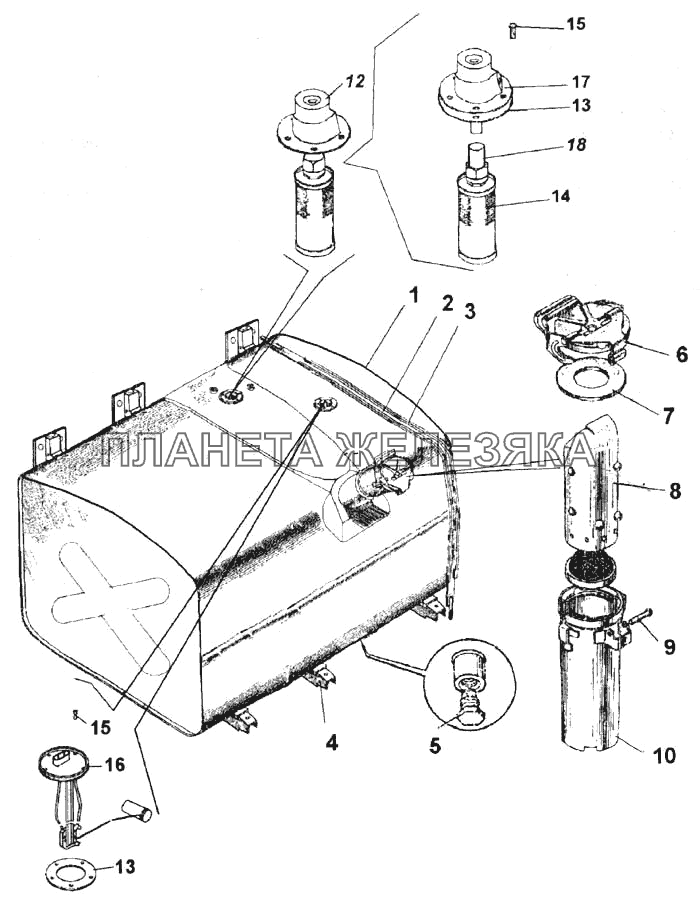 Бак топливный КамАЗ-6520