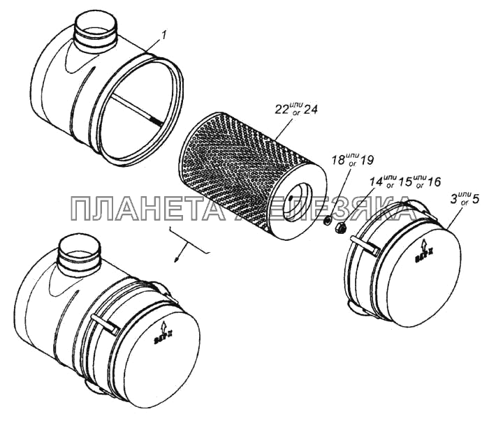 Фильтр воздушный в сборе КамАЗ-6520