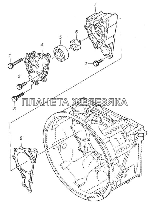 Установка насоса КамАЗ-6520