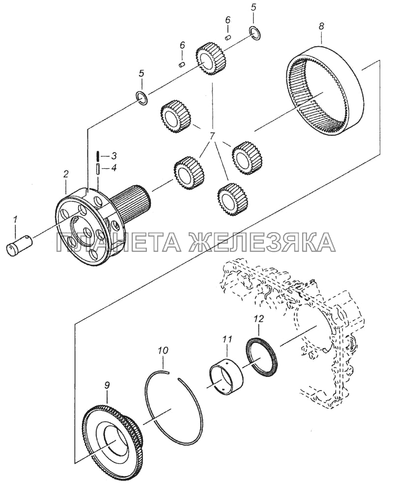 Привод планетарной передачи КамАЗ-6520
